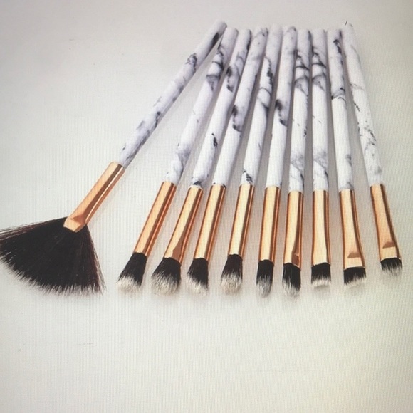 Other - 10 pc. Brand New Marble Makeup Brush Set